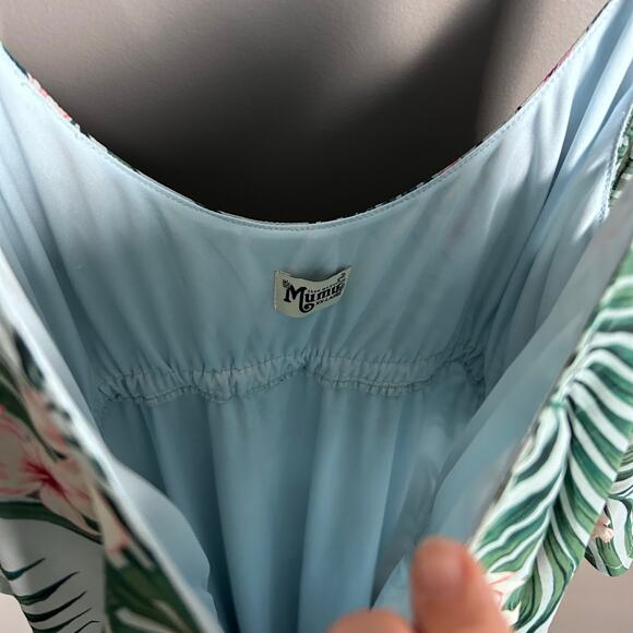Mumu Maxi dress XXL tank Hawaiian Slip green wedding guest party boho NWT - Picture 13 of 15